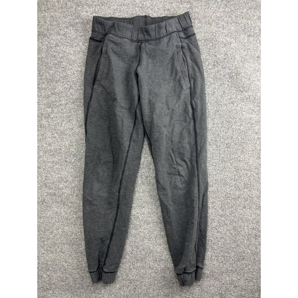 Lululemon Jogger‎ Pants Womens 4 Gray Cotton Blend Cuffed Ankle Pockets Lounge